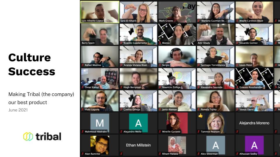 Tribal Credit's distributed team in a culture onboarding session, June 2021